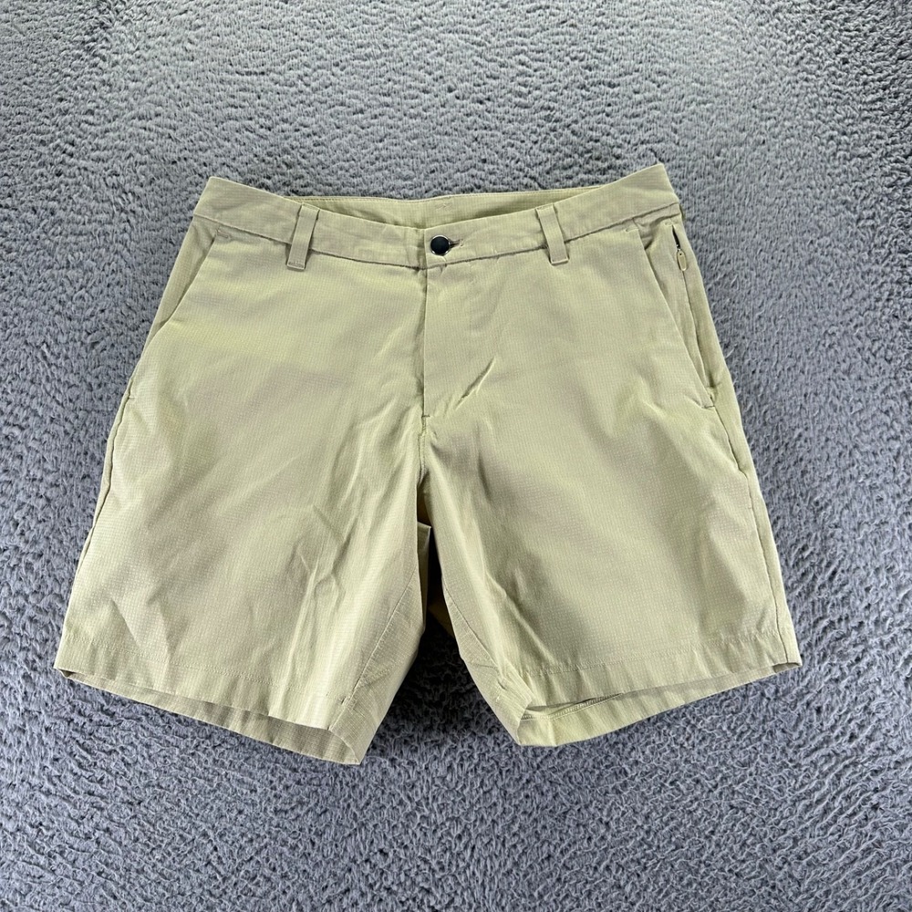 Lululemon Commission Chino Shorts Mens Size 30 Yellow Green Stretch Pockets